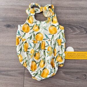 Ellie K New Bamboo Lemon Bubble Romper (18-24 M)